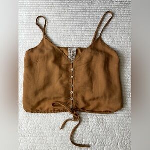 Sadie & Sage Tan Button-Up Camisole